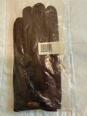 NOS Fratelli Orsini Women’s Italian Leather Driving Gloves size 8.5 Dark Brown